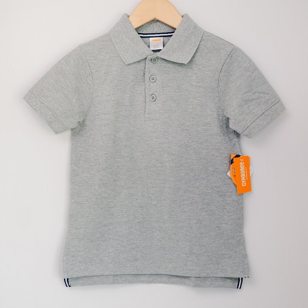 Gymboree Boys Gray Polo Shirt Size 5T Short Sleeve NWT